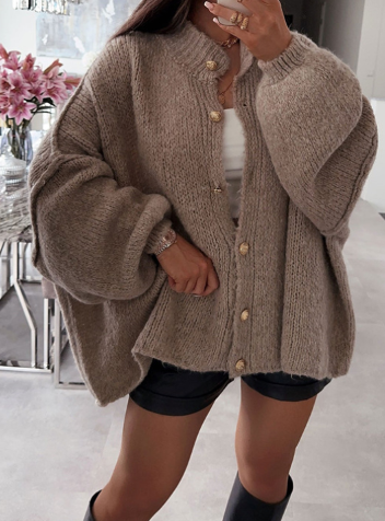 Cozy Brown Knit Cardigan